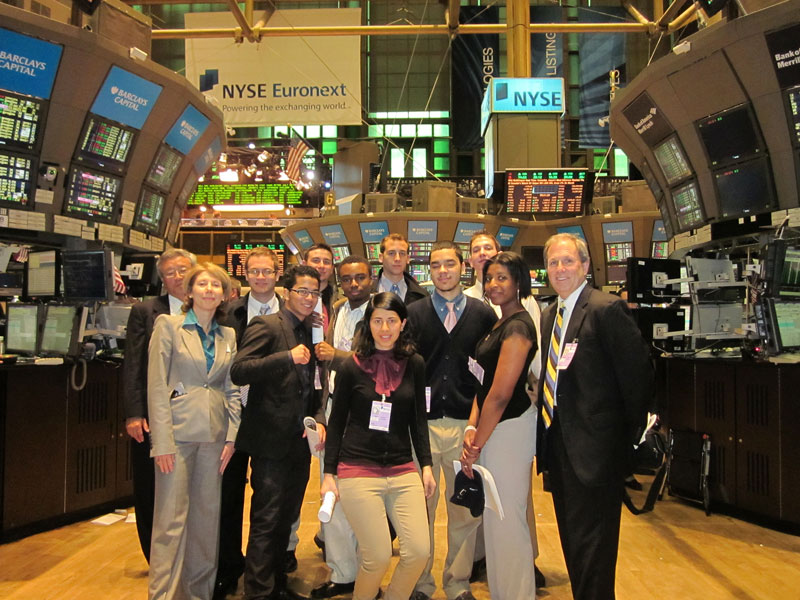 Business students at the New York Stock Exchange