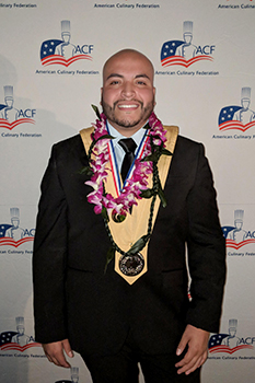 Julio Chavez after winning Student Chef of the Year