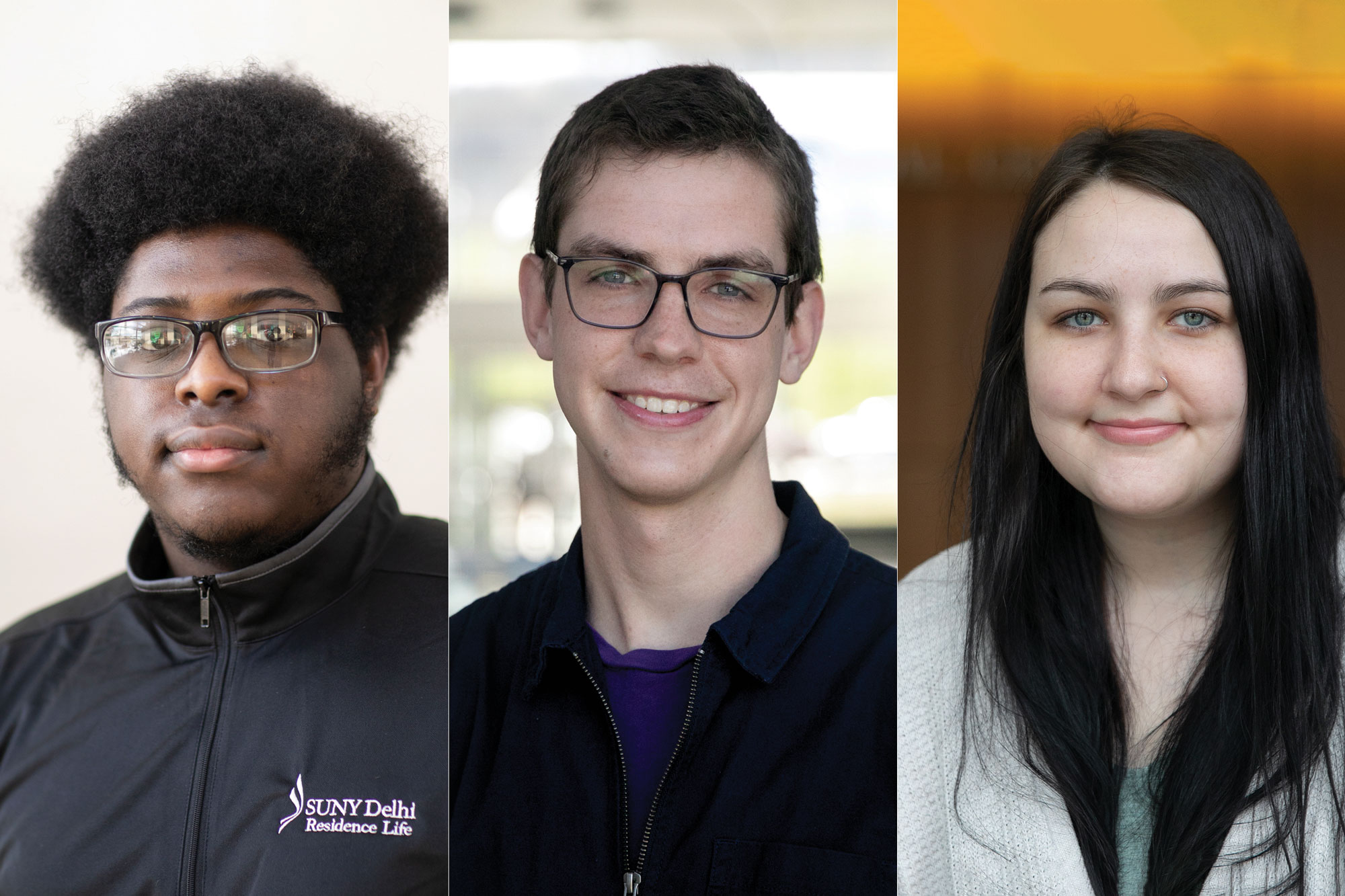 Headshot of three student Chancellor's Award recipients