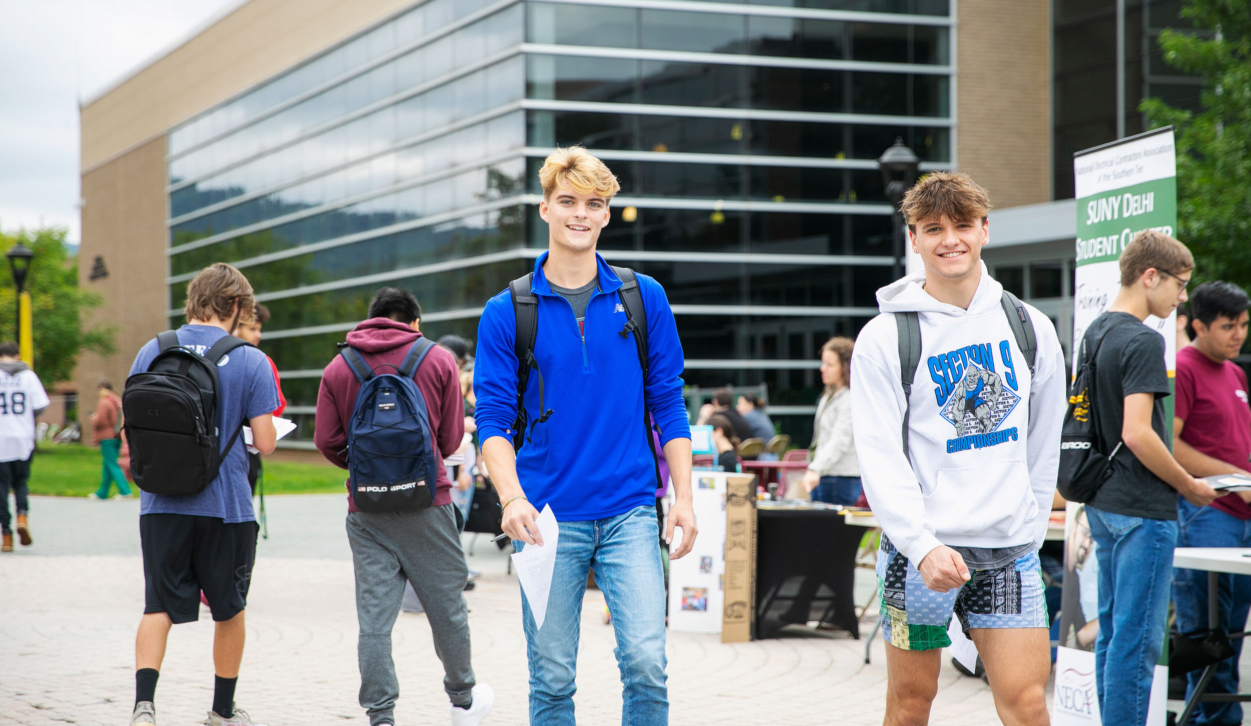 Students on SUNY Delhi Campus