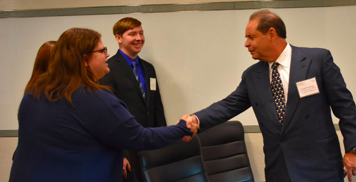 Marketing students networking in New York City