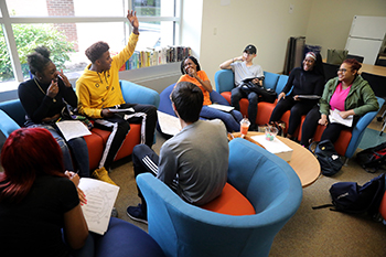 Group of students gathered in MOSAIC Multicultural Center