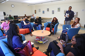 Students chatting in the MOSAIC Multicultural Center