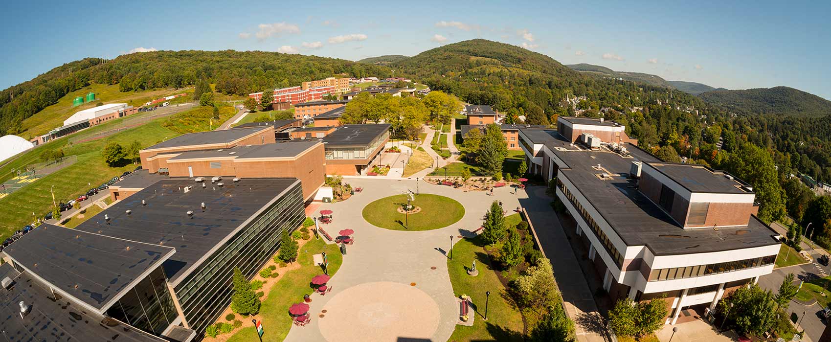 SUNY Delhi aerial shot of campus.