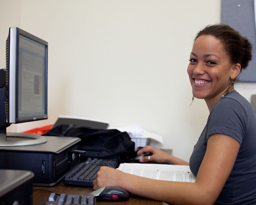 Student in Computer Lab