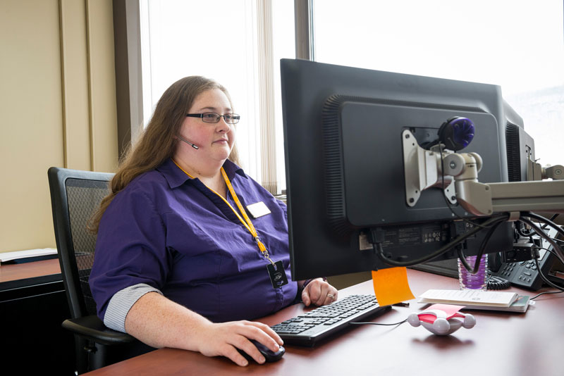 Student working at computer