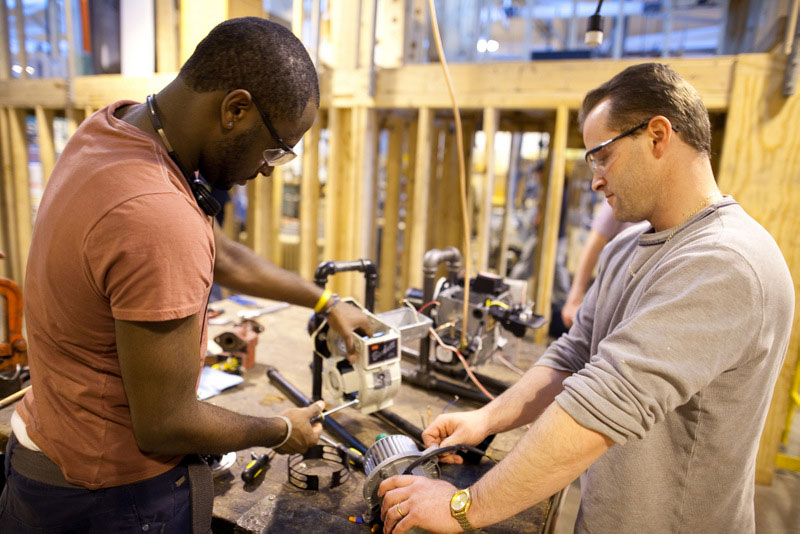 Students working in lab