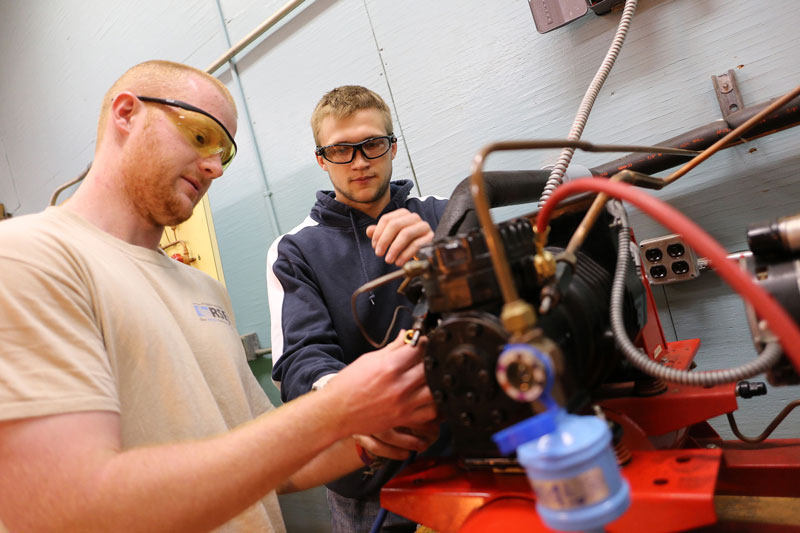 Students working in lab