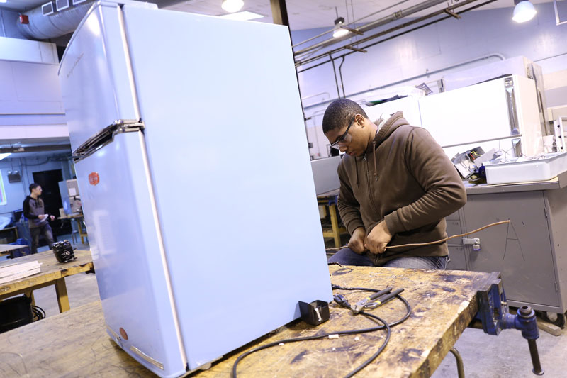 Student working in lab