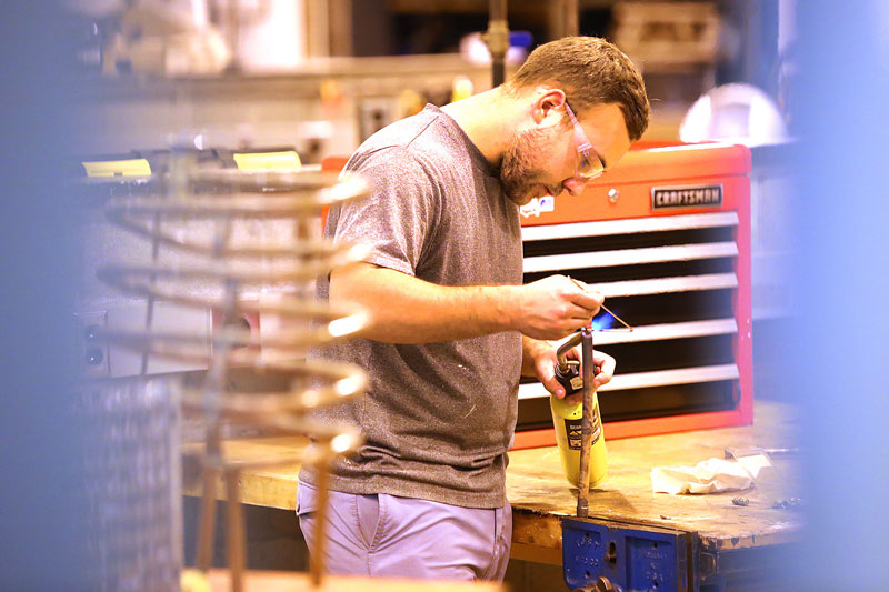 Student working in lab