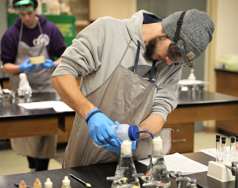 Student working in lab