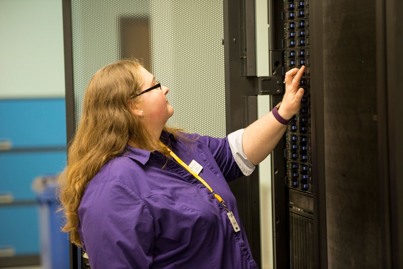 Person at computer board