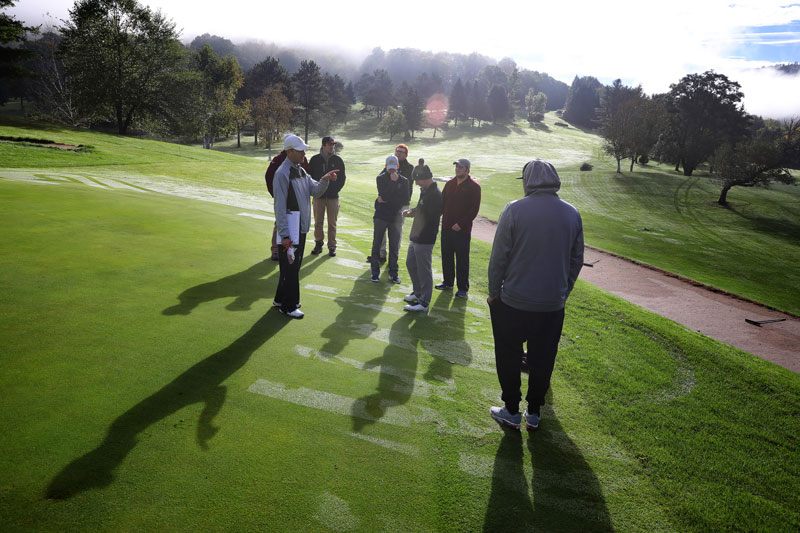 Students on golf course