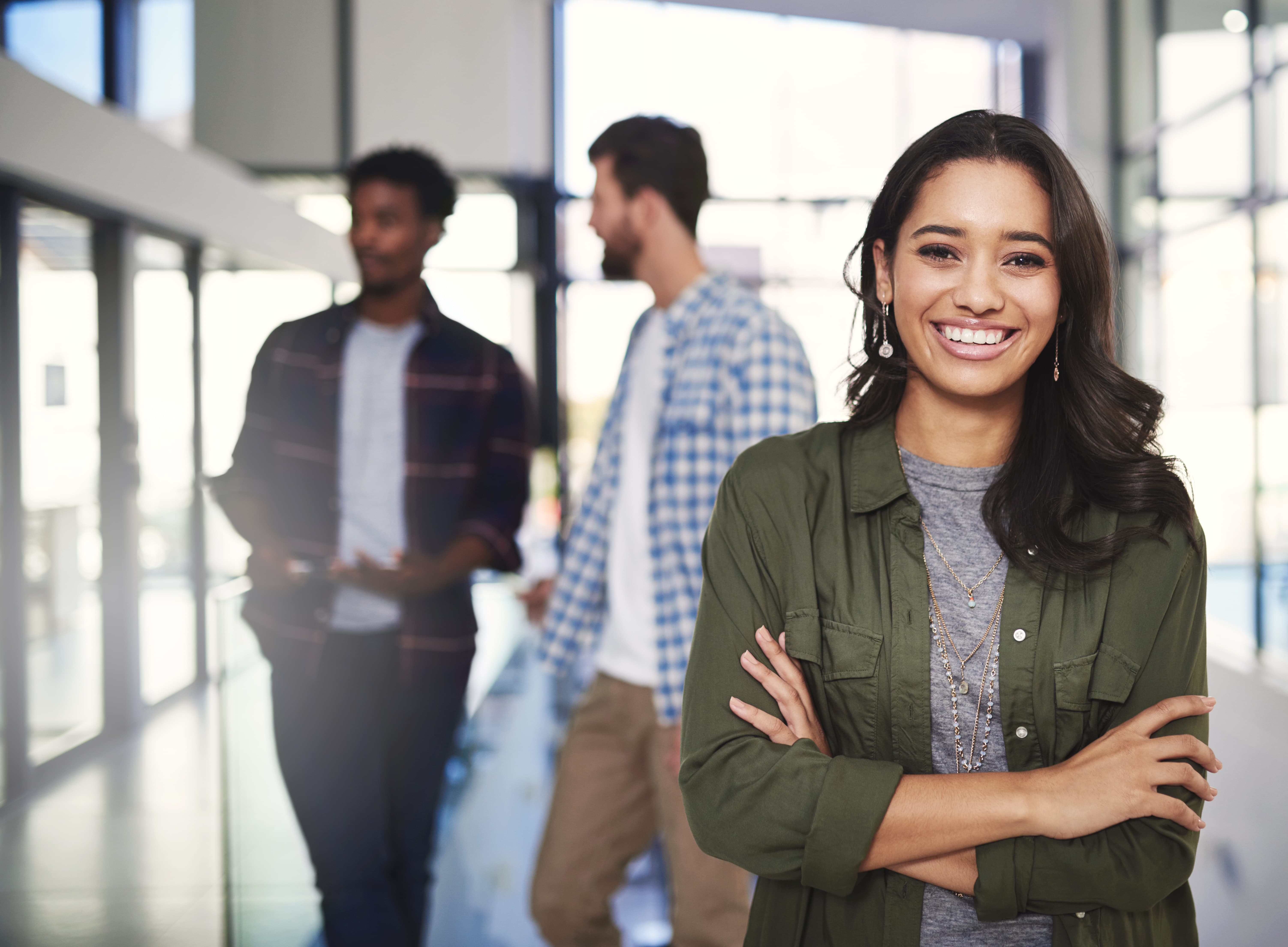 Young college student smiling