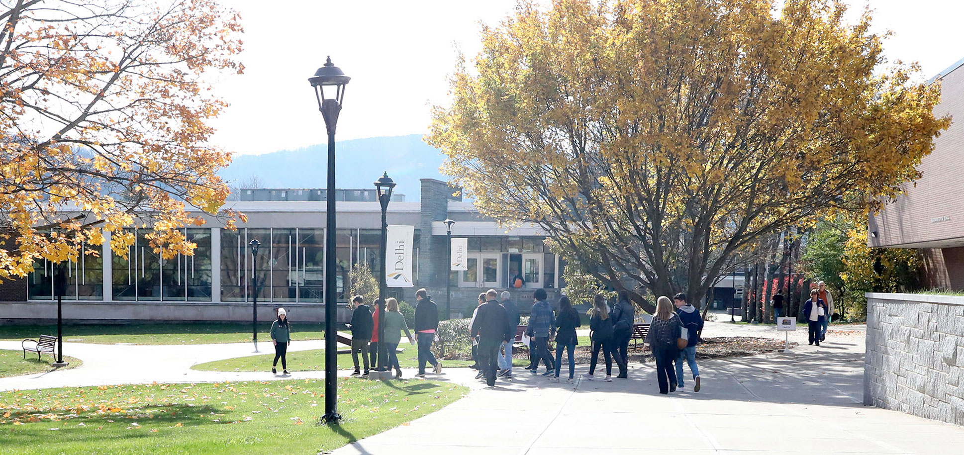 students on campus