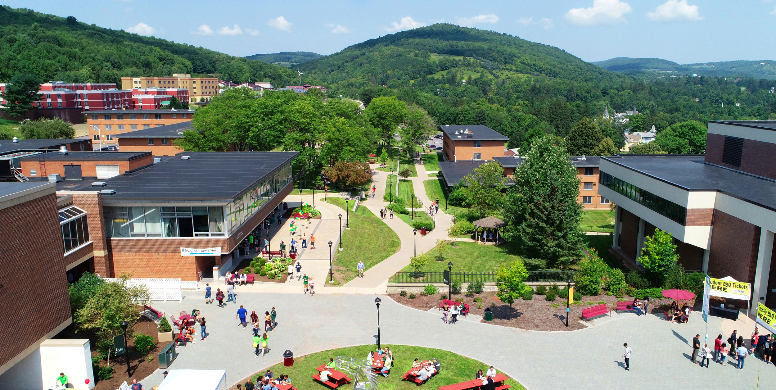 Drone view of SUNY Delhi campus