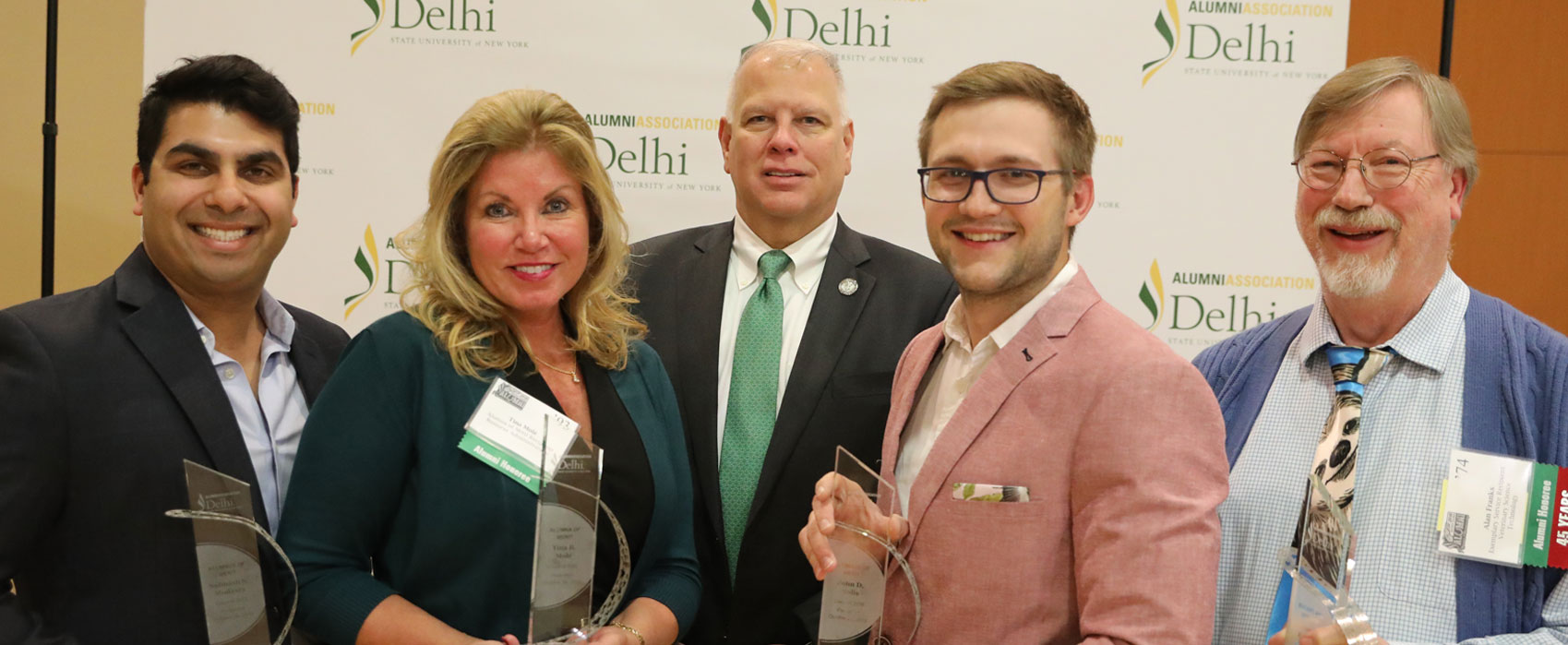 President Laliberte with Alumni Award winners